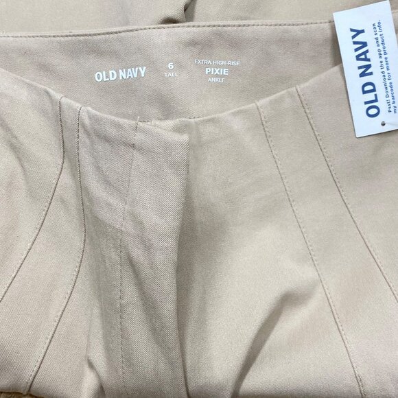 Old Navy Khaki Extra‎ Hi Rise Pixie Ankle Size 6 Tall PANTS NWT - Picture 8 of 8